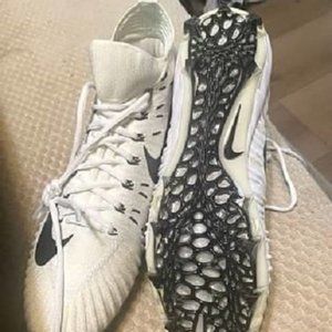 Nike Alpha Menace Pro 2 D Men's Cleat, Size 12 -White/Black accents (CK4277-001)